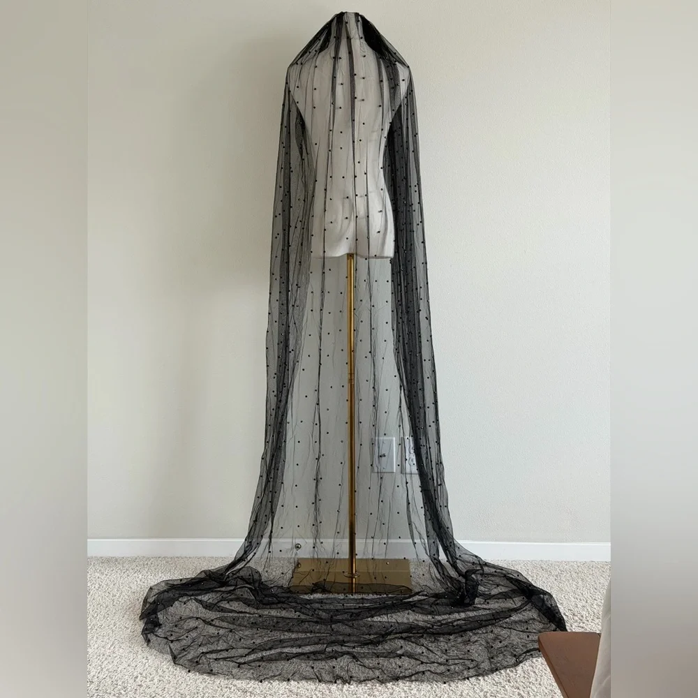 N/A black tulle